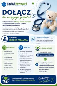 Dołącz do zespołu lekarzy i lekarek pediatrów w Samodzielnym Publicznym Szpitalu Rejonowym Nowogardzie!
